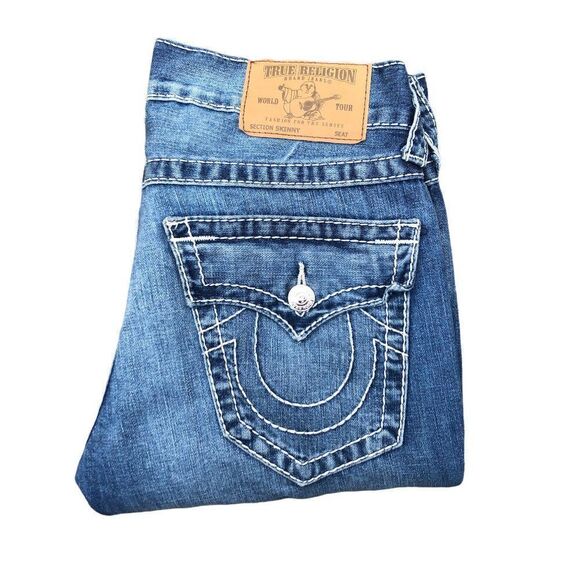 True Religion Jeans Size 29 SKINNY BIG T Blue - Picture 3 of 9